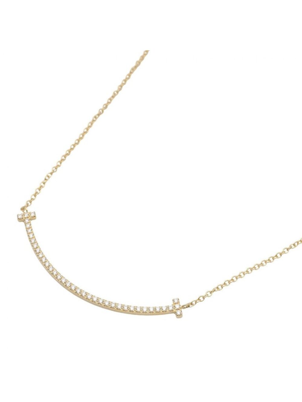 Tiffany & Co Necklace T Smile Small Diamond 40.5 cm 18k